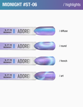  ADORE Lakier hybrydowy Satin Cat's Eye ST-06 - midnight, 12 ml