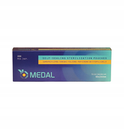 Torebki papierowo-foliowe płaskie Medal 90x260 mm 200 szt.
