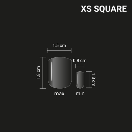 ADORE Formy żelowe do przedłużania paznokci SQUARE XS,  240 szt.